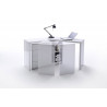 Bureau moderne modulable laqué blanc brillant Mateo