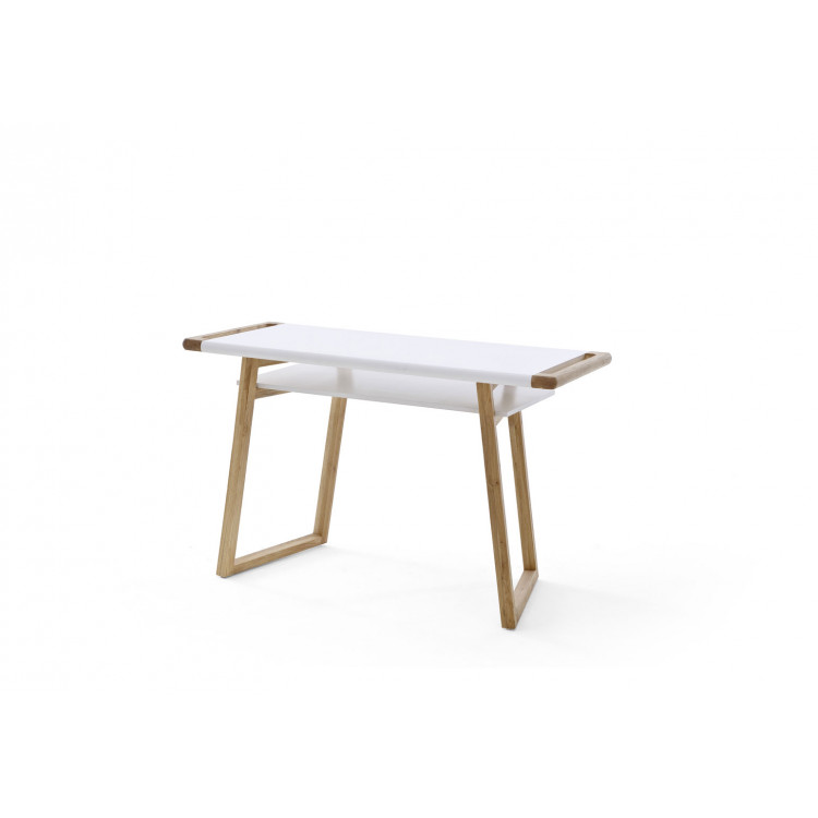 Bureau droit scandinave blanc/chêne Tiago