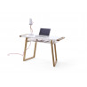 Bureau droit scandinave blanc/chêne Tiago