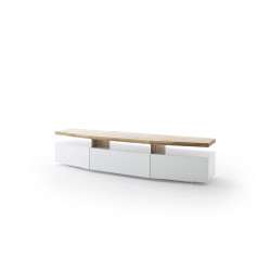 Meuble TV scandinave chêne/blanc mat Ariana