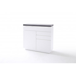 Meuble de rangement moderne 120 cm blanc mat/béton Romane
