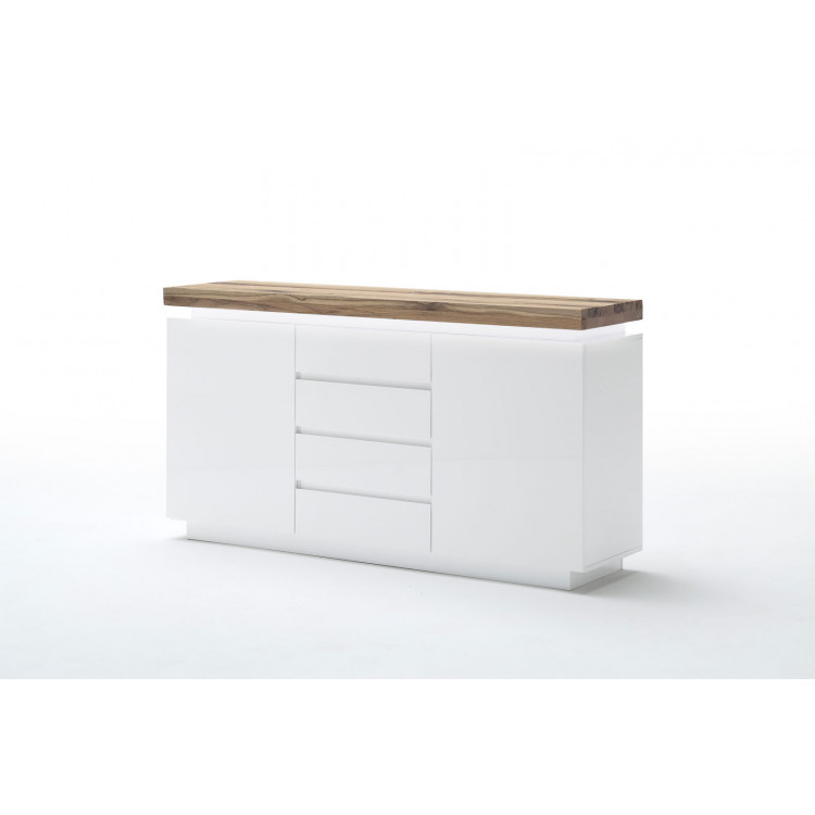 Buffet/bahut moderne 150 cm blanc/chêne Jordy