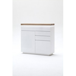 Meuble de rangement moderne 120 cm blanc/chêne Jordy