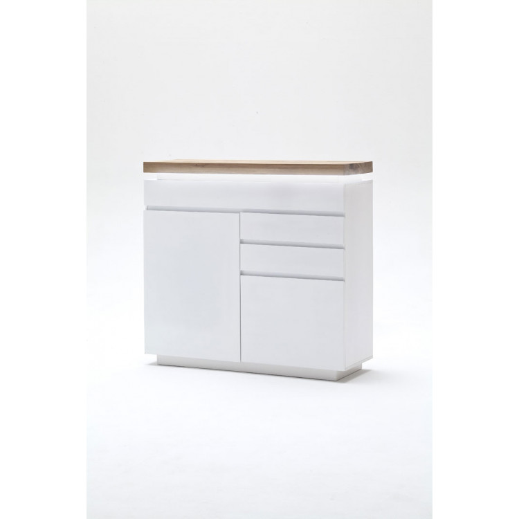 Meuble de rangement moderne 120 cm blanc/chêne Jordy