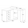 Bureau moderne modulable laqué blanc brillant Mateo