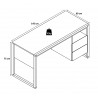 Bureau droit scandinave blanc/chêne Flavien