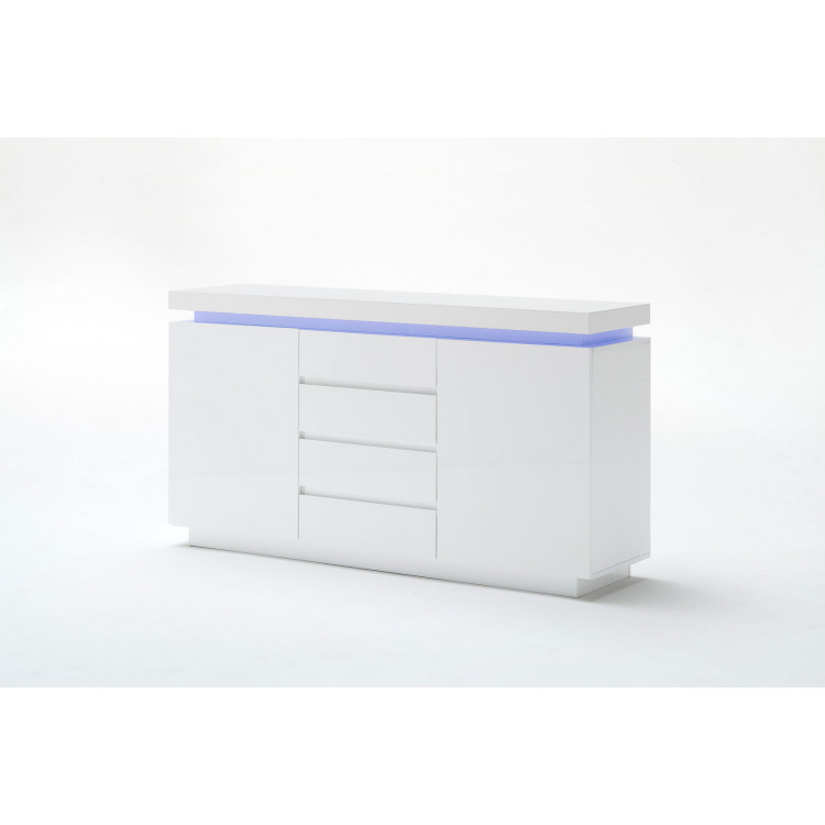 Buffet/bahut moderne 150 cm laqué blanc brillant Atlantide