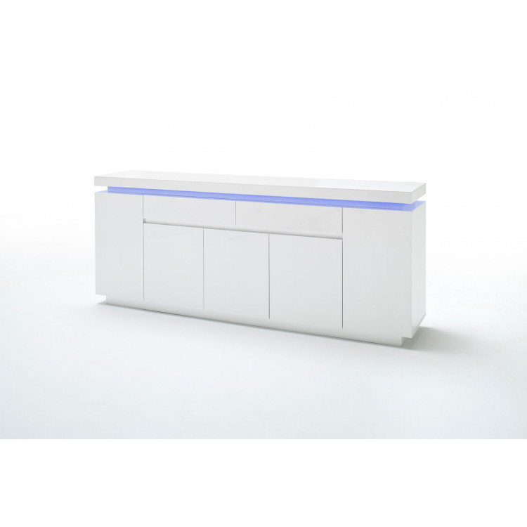 Buffet/bahut moderne 200 cm laqué blanc brillant Atlantide