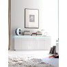 Buffet/bahut moderne 200 cm laqué blanc brillant Atlantide