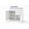 Meuble de rangement moderne 120 cm laqué blanc brillant Atlantide