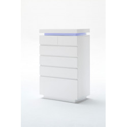 Meuble de rangement moderne 73 cm laqué blanc brillant Atlantide