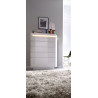 Meuble de rangement moderne 73 cm laqué blanc brillant Atlantide