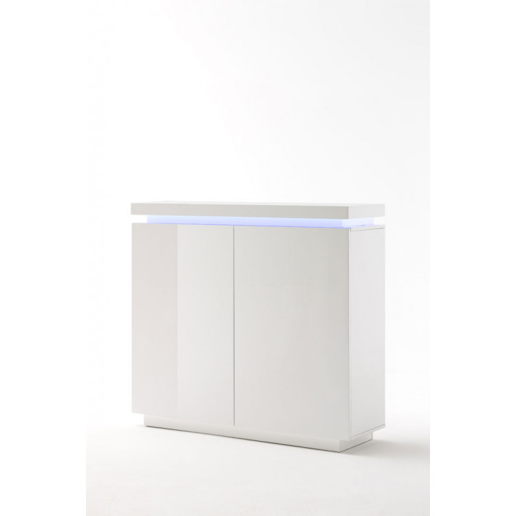 Meuble de rangement moderne 120 cm laqué blanc brillant Atlantide I