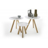 Tables basses scandinaves blanc/chêne (lot de 3) Magma