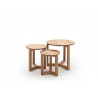 Tables basses style nature en chêne massif (lot de 3) Henderson