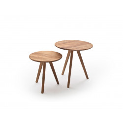 Tables basses style nature en chêne massif (lot de 2) Sakura