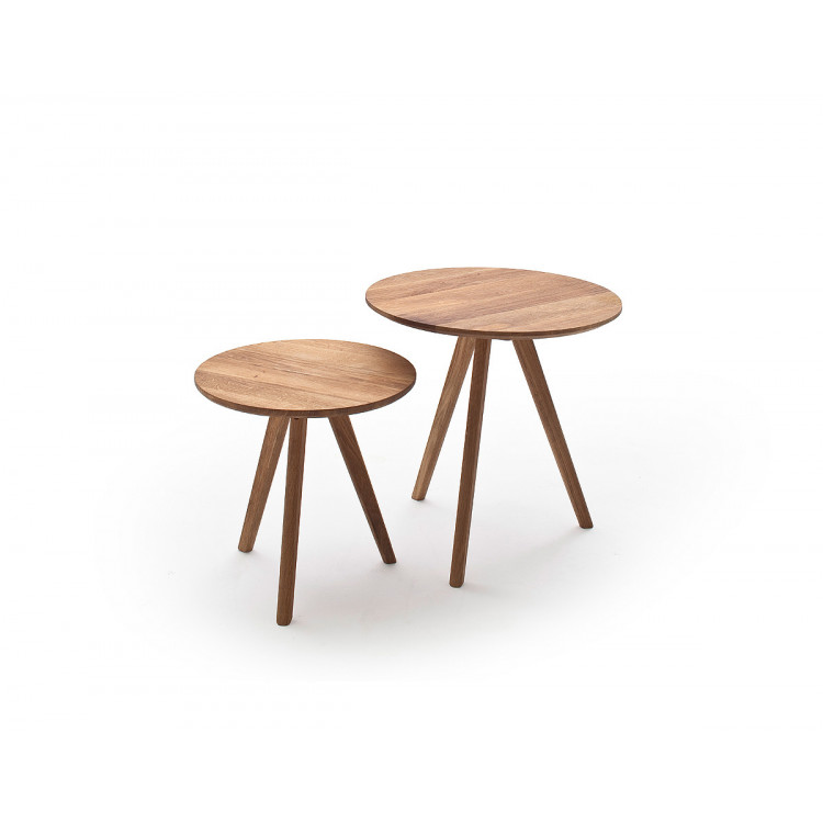 Tables basses style nature en chêne massif (lot de 2) Sakura