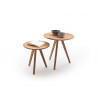 Tables basses style nature en chêne massif (lot de 2) Sakura