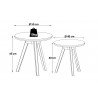 Tables basses style nature en chêne massif (lot de 2) Sakura