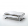 Table basse moderne blanc laqué Samourai