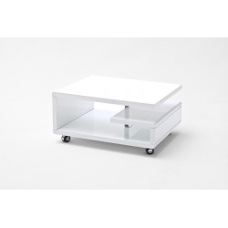 Table basse moderne blanc laqué Buddha