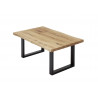 Table basse industrielle en chêne massif Kendra