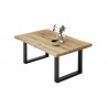 Table basse industrielle en chêne massif Kendra