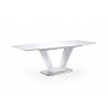 Table de salle à manger extensible moderne blanc laqué Belem