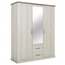 Armoire style campagne chêne blanchi/béton 167 cm Avoriaz