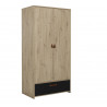 Armoire enfant moderne 102 cm chêne/noir Tanzania