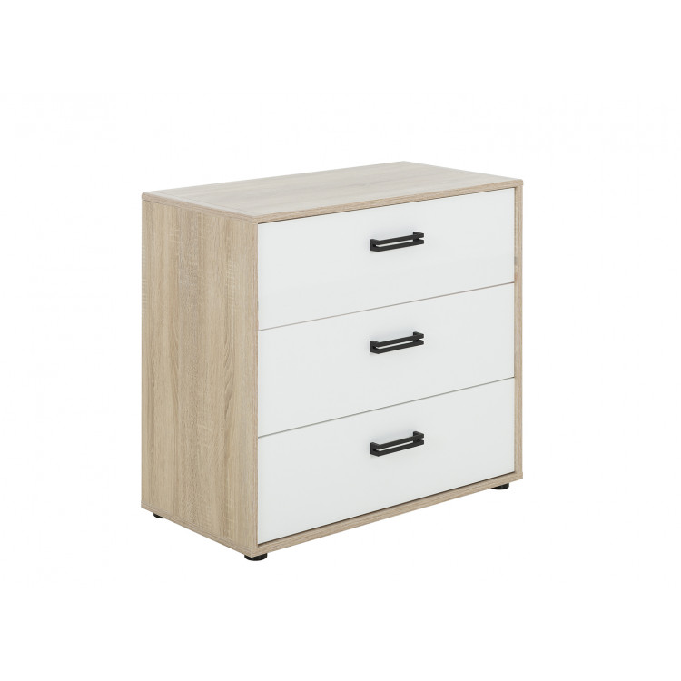 Commode enfant moderne chêne/blanc Gabin