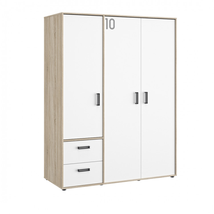 Armoire enfant moderne chêne/blanc Gabin