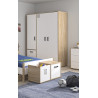 Armoire enfant moderne chêne/blanc Gabin