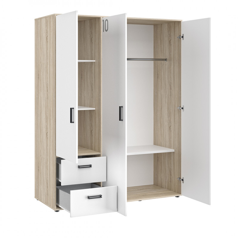 Armoire enfant moderne chêne/blanc Gabin