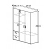 Armoire enfant moderne chêne/blanc Gabin