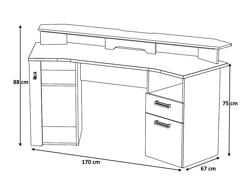 Bureau gamer 138,7x138,7x90,3 cm anthracite