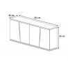 Buffet/bahut contemporain 221 cm chêne clair Jack
