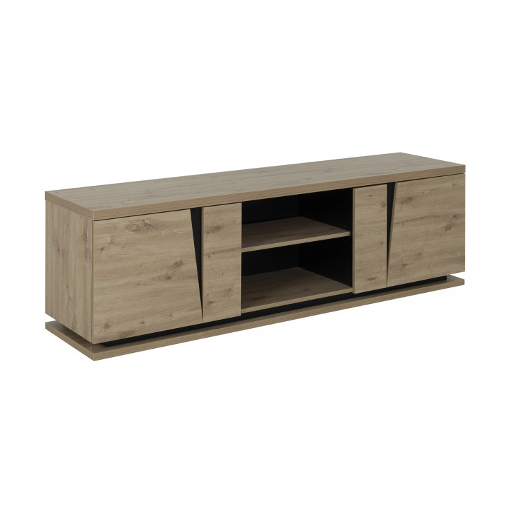 Meuble TV industriel, bois et métal, 208 cm, JACK