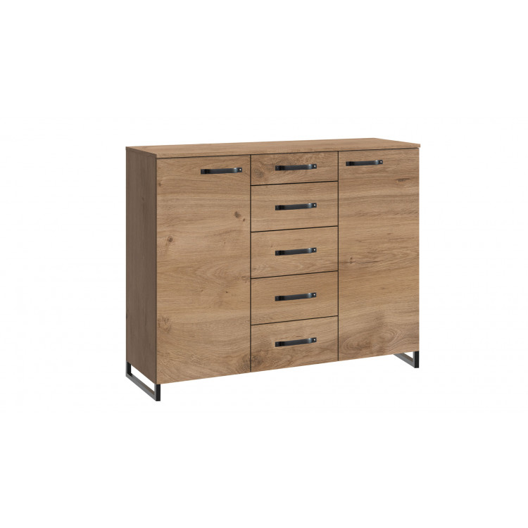 Commode industrielle 139 cm coloris chêne Michigan