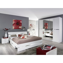 Chambre adulte contemporaine blanche Doroty