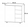 Commode industrielle 81 cm chêne/graphite Pandore