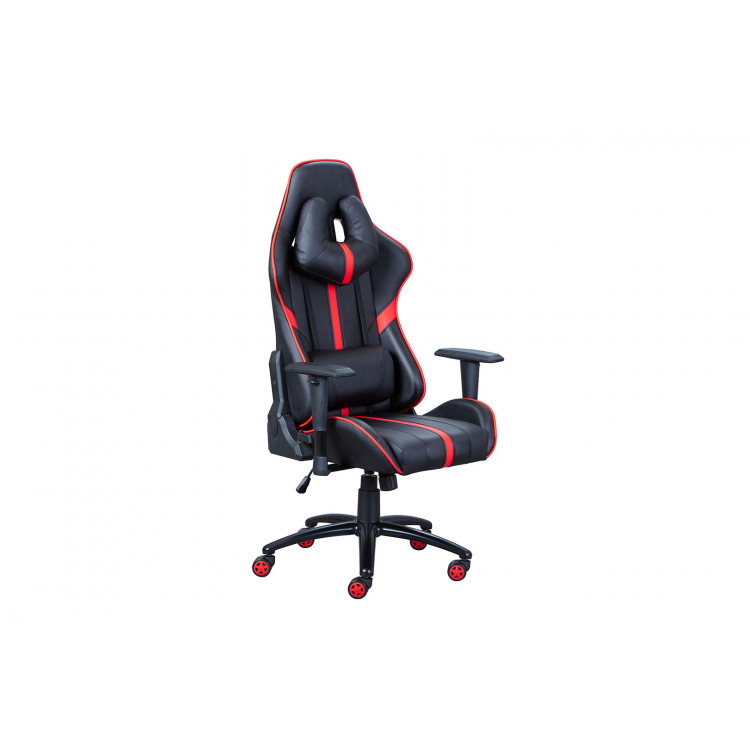 Fauteuil de bureau gamer en PU noir/rouge Avalone