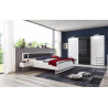 Chambre adulte contemporaine blanc/verre gris Bridget