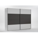 Armoire adulte contemporaine blanc/graphite Evonia