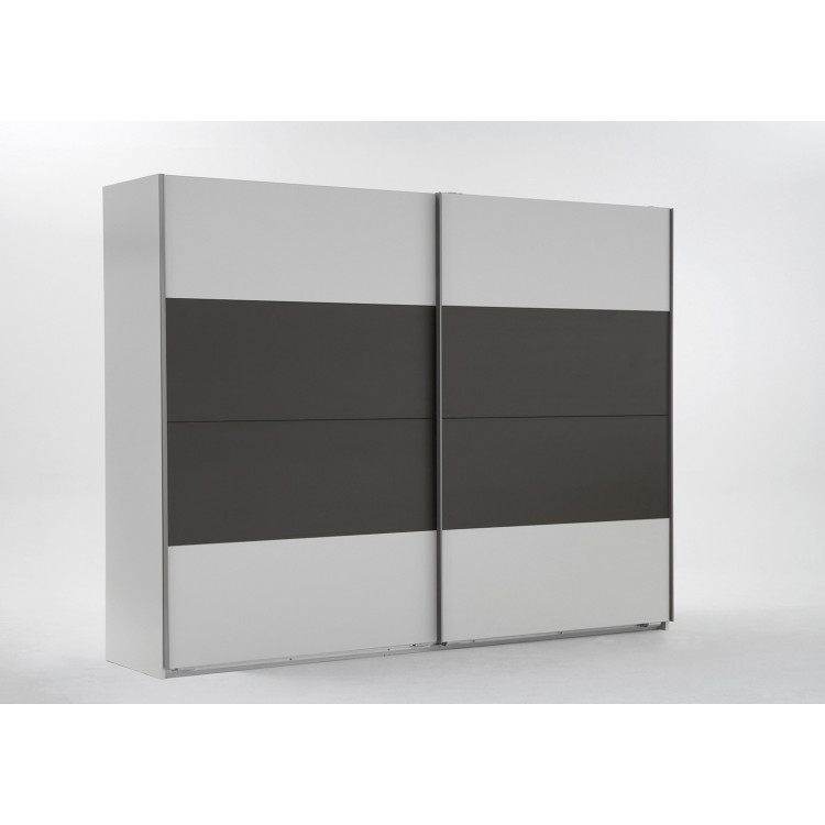 Armoire adulte contemporaine blanc/graphite Evonia