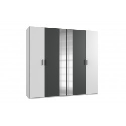 Armoire adulte contemporaine blanc/graphite Evonia II