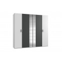 Armoire adulte contemporaine blanc/graphite Evonia II