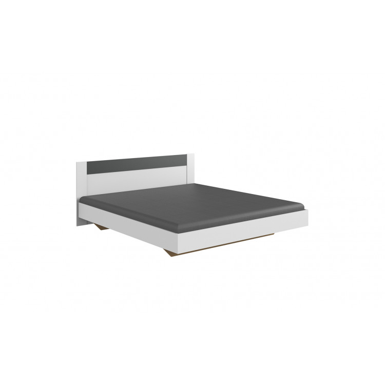 Lit adulte contemporaine blanc/graphite Evonia