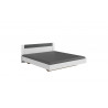 Lit adulte contemporaine blanc/graphite Evonia