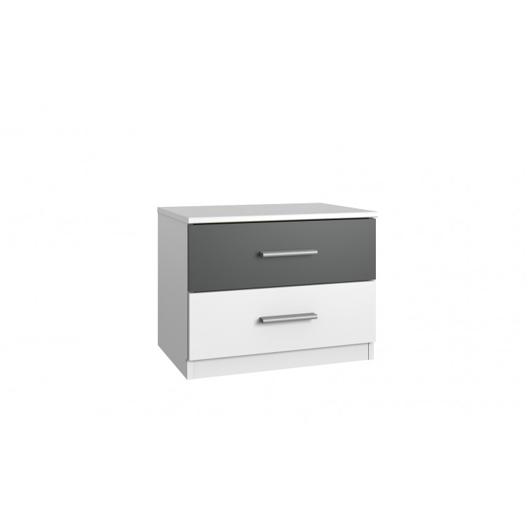 Chevet adulte contemporain blanc/graphite Evonia